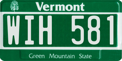 VT license plate WIH581