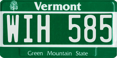 VT license plate WIH585