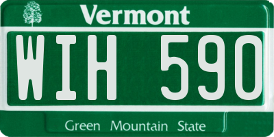 VT license plate WIH590