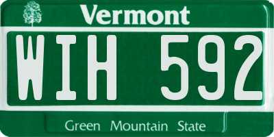 VT license plate WIH592
