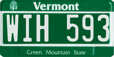 VT license plate WIH593