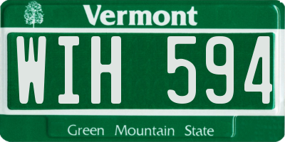 VT license plate WIH594