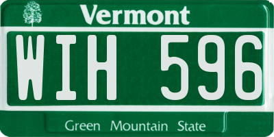 VT license plate WIH596