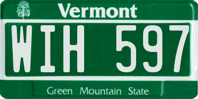VT license plate WIH597