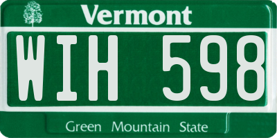 VT license plate WIH598