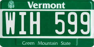 VT license plate WIH599
