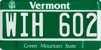 VT license plate WIH602