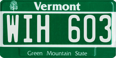 VT license plate WIH603
