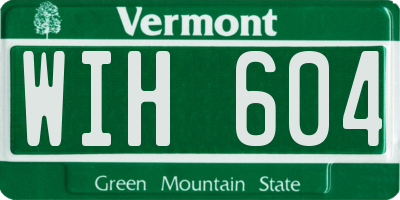 VT license plate WIH604