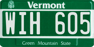 VT license plate WIH605