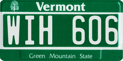 VT license plate WIH606