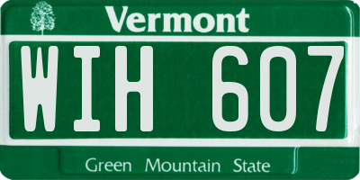 VT license plate WIH607