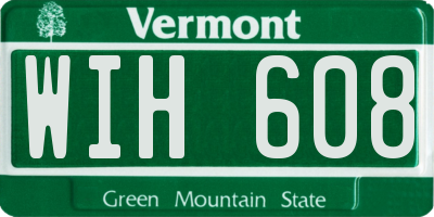 VT license plate WIH608