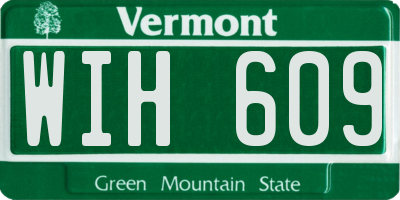 VT license plate WIH609