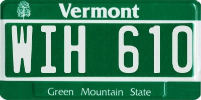 VT license plate WIH610