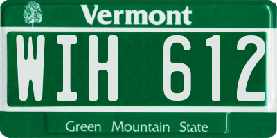 VT license plate WIH612