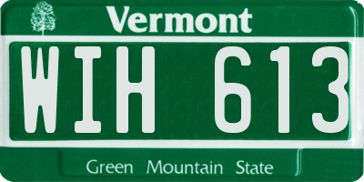 VT license plate WIH613