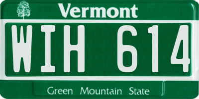 VT license plate WIH614