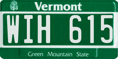 VT license plate WIH615
