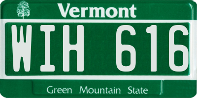 VT license plate WIH616