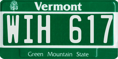 VT license plate WIH617