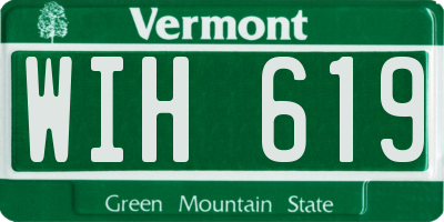 VT license plate WIH619