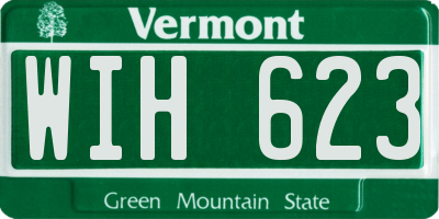 VT license plate WIH623