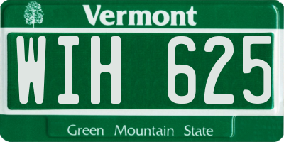 VT license plate WIH625