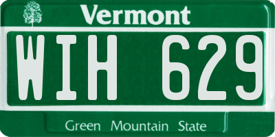 VT license plate WIH629