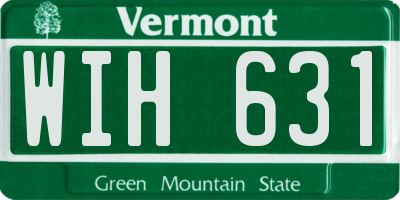 VT license plate WIH631