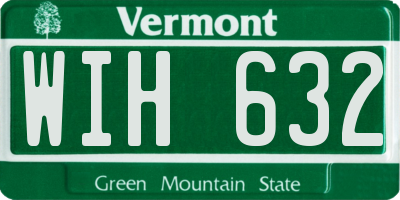 VT license plate WIH632