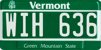 VT license plate WIH636