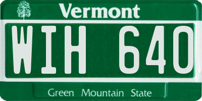 VT license plate WIH640