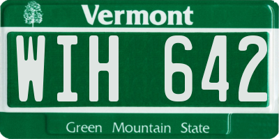 VT license plate WIH642