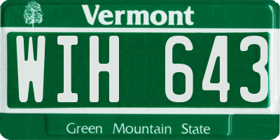 VT license plate WIH643