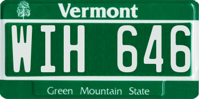 VT license plate WIH646