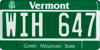 VT license plate WIH647