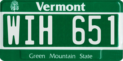VT license plate WIH651