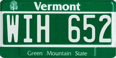 VT license plate WIH652