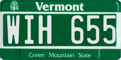 VT license plate WIH655