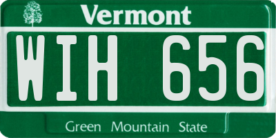 VT license plate WIH656