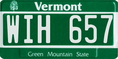 VT license plate WIH657