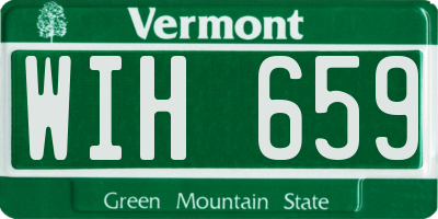 VT license plate WIH659