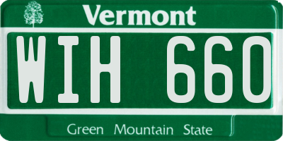 VT license plate WIH660