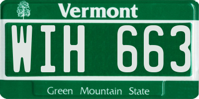 VT license plate WIH663