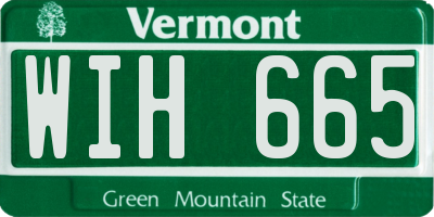 VT license plate WIH665