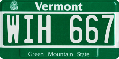VT license plate WIH667