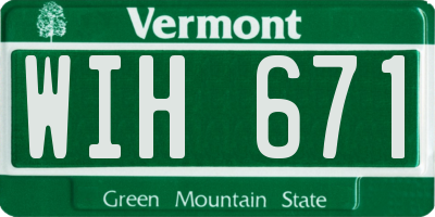 VT license plate WIH671