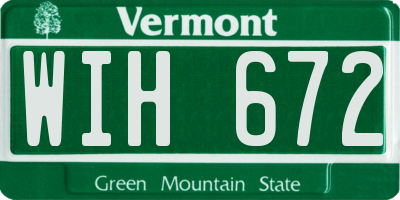 VT license plate WIH672