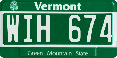 VT license plate WIH674